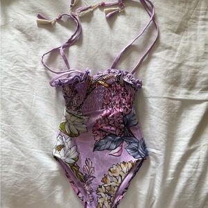 Lavender Floral One-Piece Swimsuit